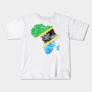 Flag of Tanzania inside Africa Kids T-Shirt